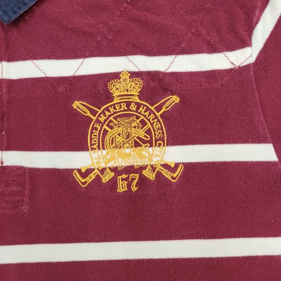 Ralph-Lauren Stripes Polo Shirt XL/2XL 24x28 Red White Crest - Picture 10 of 14